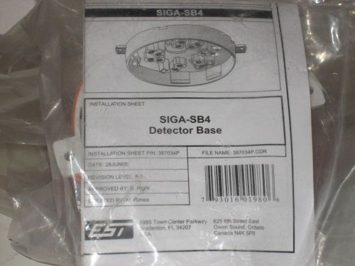 EDWARDS EST SIGA-SB4 FIRE ALARM SMOKE / HEAT DETECTOR BASE (LOT OF 6 )