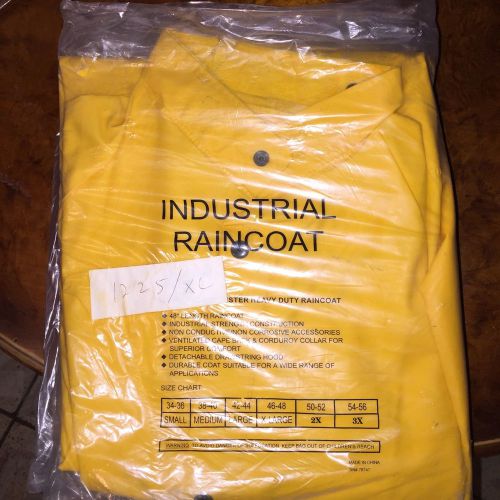 NEW INDUSTRIAL RAINCOAT WITH DETACHABLE HOOD XLARGE