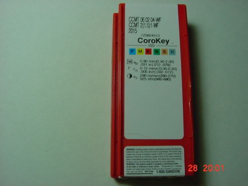 Sandvik CCMT 2[1.5]1-WF CoroKey 2015 Carbide Inserts [17 only]