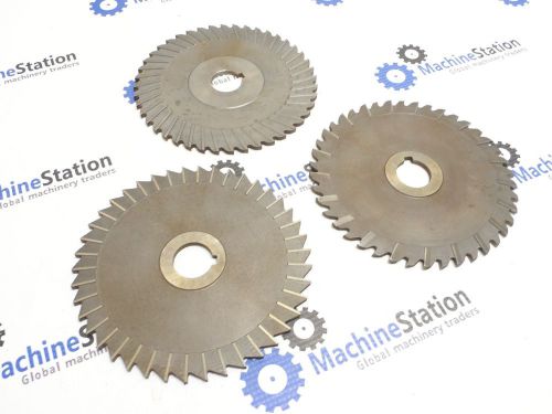 (3) ASSORTED HIGH SPEED STEEL SLITTING SAWS 6&#034; DIAMETER