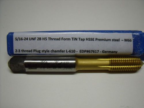 5/16-24 UNF 2B H5 TiN Thread Forming Tap HSSE Premium steel – M66