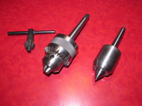 Lathe center and drill chuck for atlas craftsman 6&#034; lathe, 1mt for sale