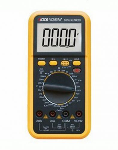 F04978 victor vc9807a+ 4 1/2 digital multimeter large lcd screen ac dc freq test for sale