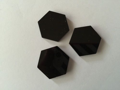 25 Pcs 1&#034; Dia. x 1/8&#034;  HEXAGON SHAPE Laser Cut BLACK  Cell Cast Plexiglass Disks