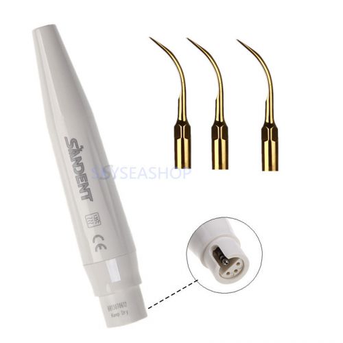 Dental Detachable Ultrasonic Scaler Handpiece Fit SATELEC DTE + 3 GOLDEN TIPS