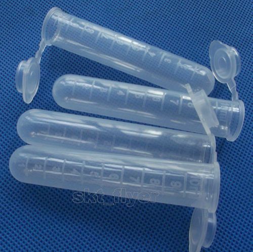 20pcs 10ml Cylinder Bottom Micro Centrifuge Tubes w Caps Clear