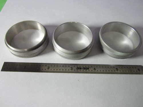 OPTICAL MICROSCOPE OLYMPUS JAPAN LOT 3 EA ALUMINUM RINGS FOR OPTICS BIN#C3-96-01