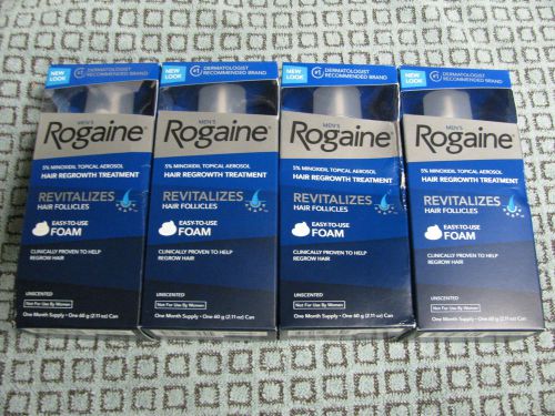 4 MONTH SUPPLY NEW Men&#039;s Rogaine Hair Regrowth Treatment FOAM EXP 10/2015 Plus