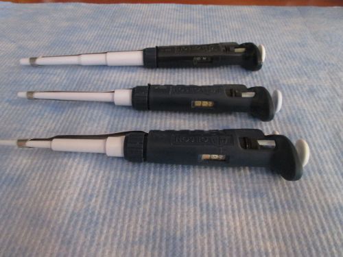 Gilson Pipetman Set Micropipette pipet P20, P200, + P1000 CALIBRATED Lot 6