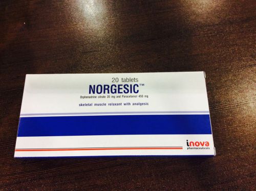 (20 Tabs) NORGESIC Skeletal Muscle Relaxant w/ analgesic, Torticollis,Whiplash