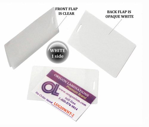 Qty 200 white/clear luggage tag laminating pouches 2-1/2 x 4-1/4 for sale