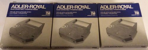 Adler Royal 250 Black Correctable Typewriter Ribbon Lot Of 3