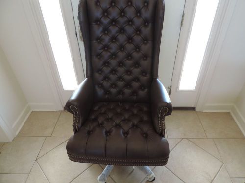 Leather high back chair