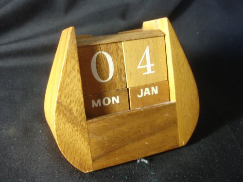 Vintage Collectible Unique Vintage Wood Desk Calendar