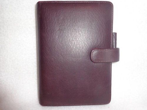 FRANKLIN COVEY USA DEEP BURGUNDY NAPPA LEATHER POCKET SNAP-CLOSE BINDER PLANNER