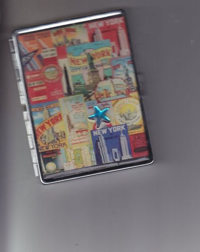 Retro New York City Postcard 1-Clip I.D. Business Card Holder Credit Card Case!