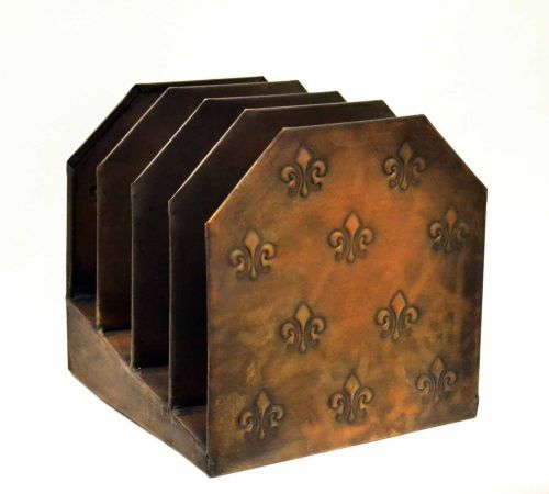 FLEUR DE LIS DESKTOP FILE ORGANIZER- 8&#034;W x 8.5&#034;Deep x 8&#034; H