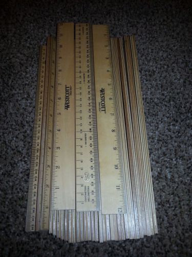 Westcott Wood Ruler w/ Metal Edge, 1/16 Metric, 12&#034;L, 10375,  (SET OF 35)