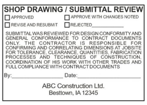 Maxlight xl2-225 pre-inked shop drawing submittal review stamp option 1 for sale