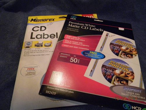 MEMOREX CD LABEL REFILL NCR MATTE CD LABELS TOTAL 28 SHEETS