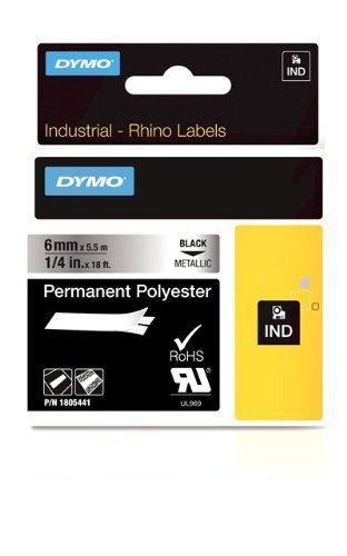 Dymo rhino permanent adhesive polyester label tape  1/4-inch  18-foot cassette for sale