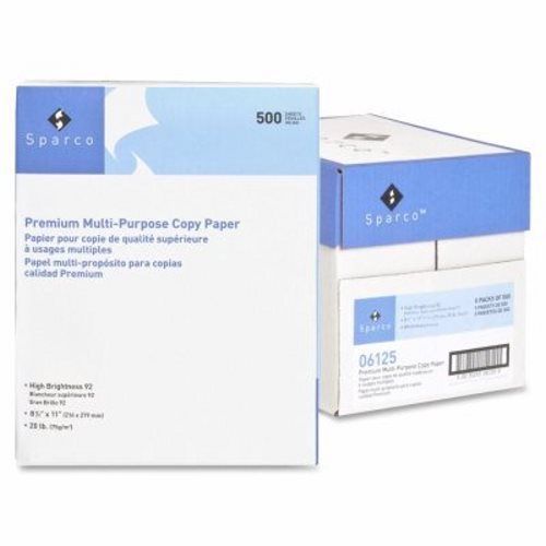 Sparco Copy Paper, 92 GE/112 ISO, 20 Lb, 8-1/2&#034;x11&#034;, 2500/CT, WE (SPR06125)