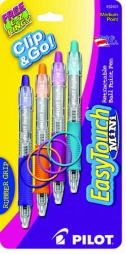 Pilot Easytouch Mini Medium Point 4 Count Assorted