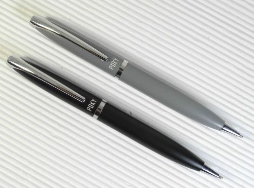 2colors POKY bp 157 ball point pen BLACK+ GRAY + 2 CROSS style refill blue ink