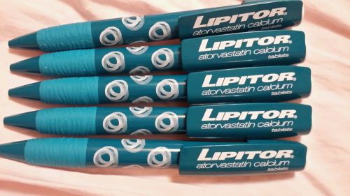 5 Lipitor Pharmacy ink pens! Black gel ink! Brand new with gel tips!Chubby!