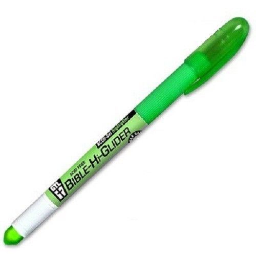 GREEN Bible / Book Hi Glider Highlighter Pen Acid Free No Bleed 0634989890040 -A