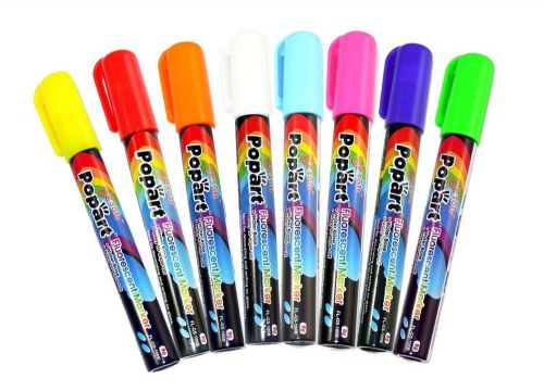 New flashingboards popart fluorescent liquid markers for dry erase boards - 8 for sale