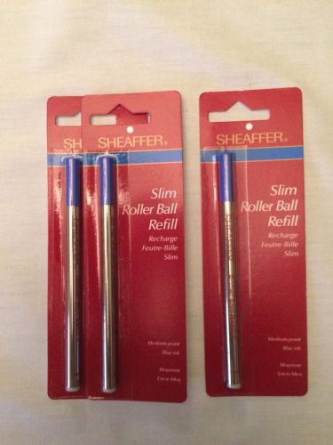 3 Sheaffer Slim Roller Ball Refill Blue Ink