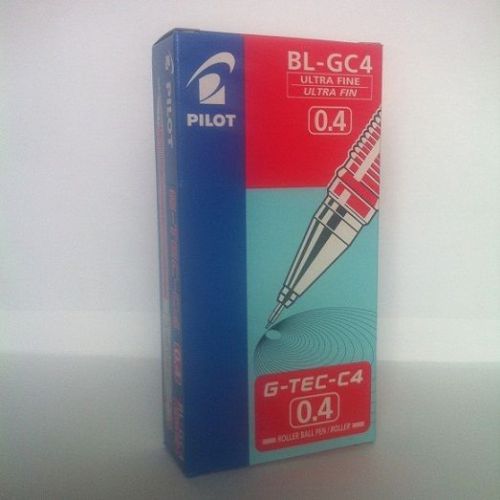 12 PILOT G-TEC -C4 0.4 RED ROLLERBALL PENS ULTRA FINE IN BOX