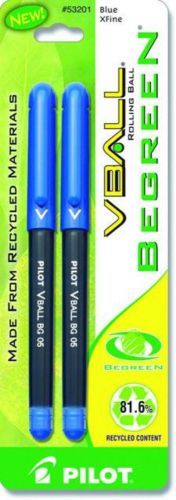 Pilot BeGreen VBall Roller Ball Pens Extra Fine 2 Count Blue