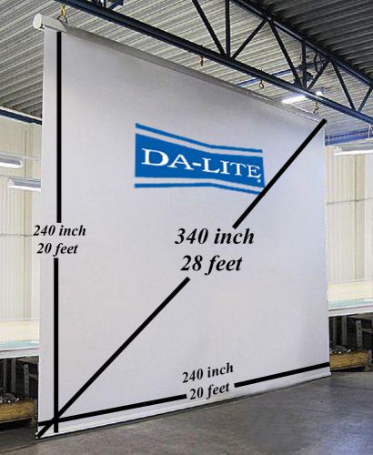 Dalite projector screen 28 feet diag motorized electric 28ft 340 inch 20&#039; 240&#034; for sale