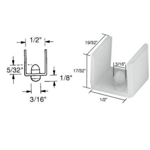 CRL Tub Enclosure Sliding Door Bottom Guide 1/2&#034; Channel Snap-In Design M6060