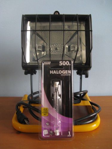 PORTABLE HALOGEN TABLE WORK LIGHT/LAMP - VERY BRIGHT - 500 WATTS - NEW BULB