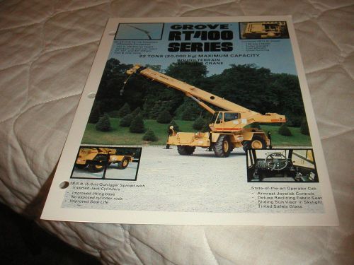 1980&#039;s GROVE RT400 SERIES HYDRAULIC ROUGH TERRAIN CRANE SALES BROCHURE