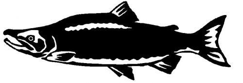 Salmon silhouette CNC Plasma, laser, router .dxf clip art