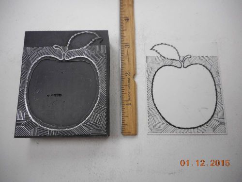 Letterpress Printing Printers Block, Apple Frame