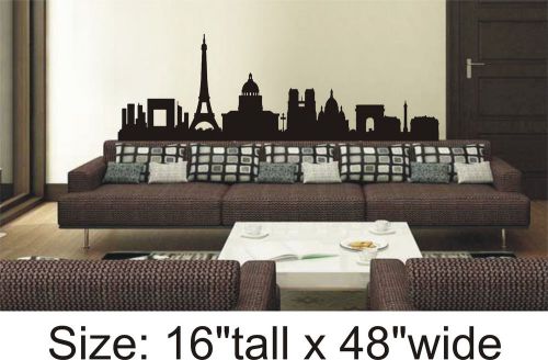 2X City Skyline Bedroom Drawing / Waiting Room Vinyl Sticker Decal-1452