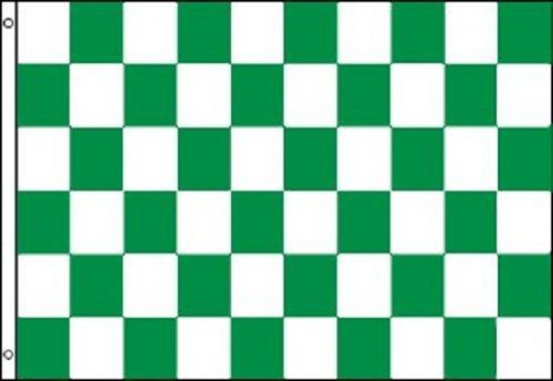 Green and white checkered flag advertising banner store sign party pennant 3x5 for sale
