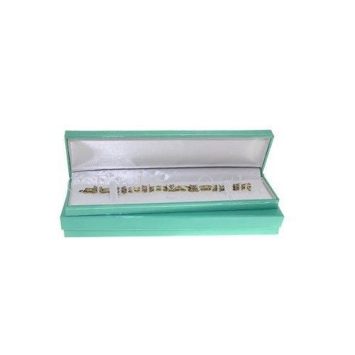 Teal Blue Leatherette With Silver Trim Bracelet Or Watch Boxes - 1 Dozen