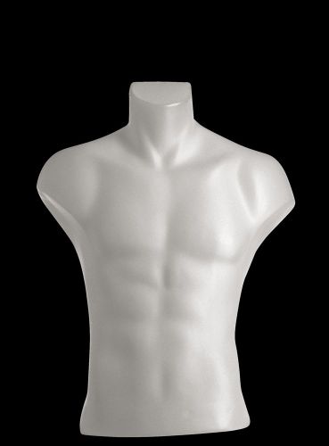 35&#034; 28&#034; 32&#034; MALE 1/2 TORSO MANNEQUIN WHITE #5027