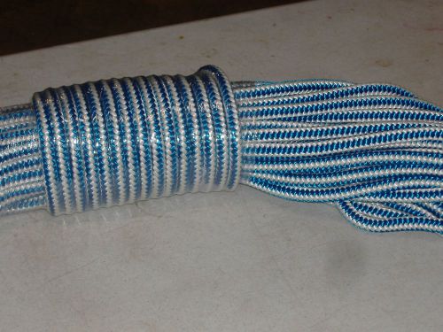 Arborist 12 strand polyester climbing rope 1/2x150 feet blue white tree climbing