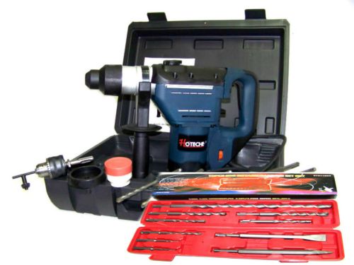 1-1/2&#034; ELECTRIC DEMOLITION HAMMER DRILL 1.5 HP + 10 PC SDS DRILL BITS  HOTECHE