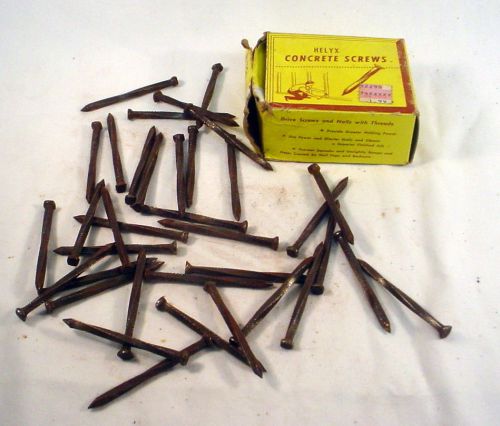 Vintage HELYX CONCRETE SCREWS 2 1/2&#034; Original Box TOOLS CONSTRUCTION