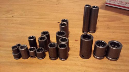 APEX METRIC IMPACT SOCKET LOT OF 19, 10MM-20MM, USA made