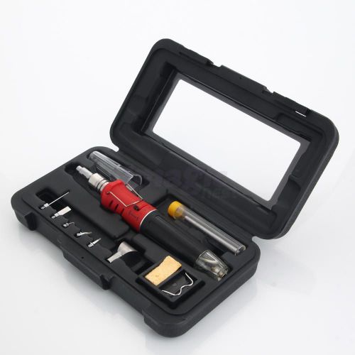 New 10in1 professional butane gas torch solder soldering iron kit welding set for sale