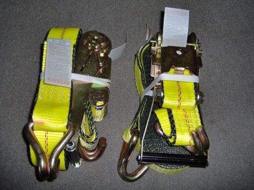 4 Heavy Duty Ratchet Cargo Straps Tie Down 27&#039; fl hook